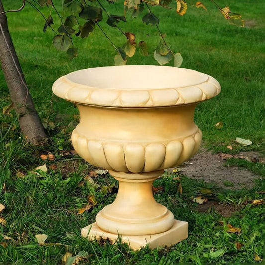  Klassische Gartenamphore Aus Wetterfestem Steinguss - Rund - Kyros
