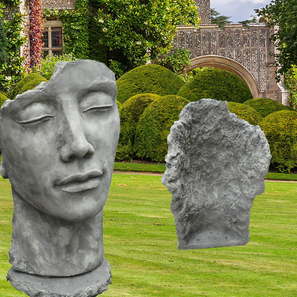  Klassische Gartenplastik - Büste Aus Stein - Mann - Sculptura Masculum