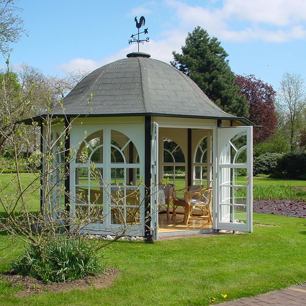  Klassischer Gartenpavillon Aus Holz Mit Abgerundetem Dach - Classic