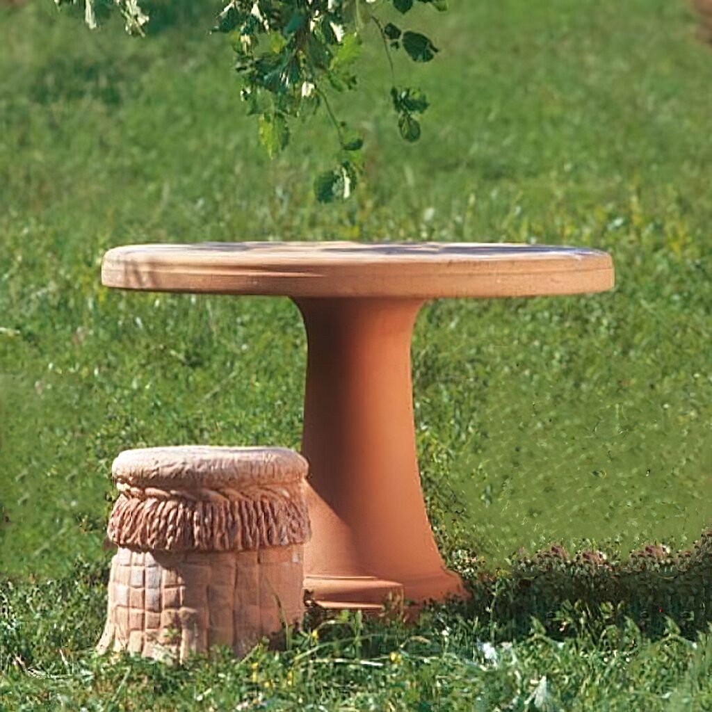  Klassischer Terracotta Gartentisch Rund - Tavolo
