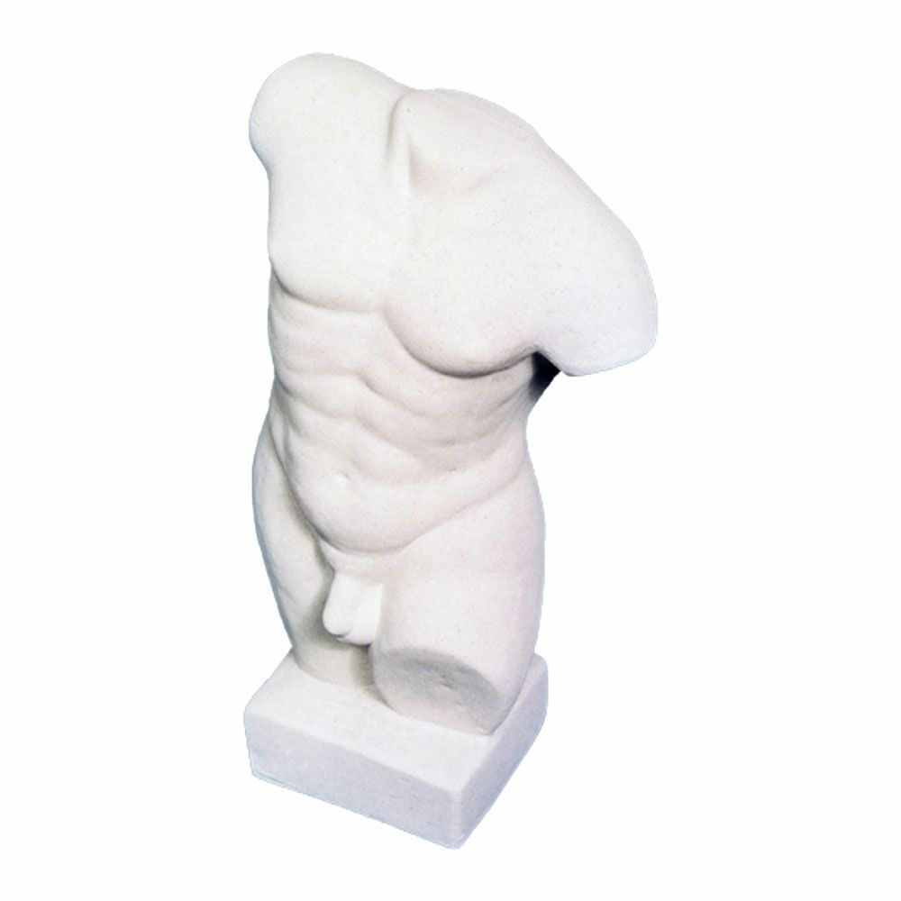  Kleine Akt-Gartenfigur Mit Sockel Aus Steinguss - Männer Torso - Kopara