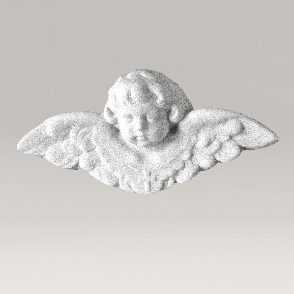  Kleine Engelsbüste Wandrelief Aus Marmorguss - Angelo Volare