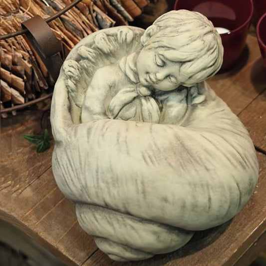  Kleine Jungen Steinfigur Mit Schneckenhaus - Angus