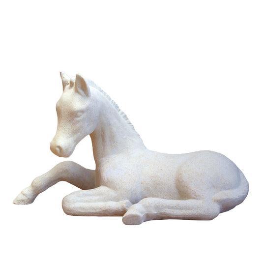  Kleine Liegende Pferde Figur Aus Steinguss Für Die Gartenzierde - Sabrina