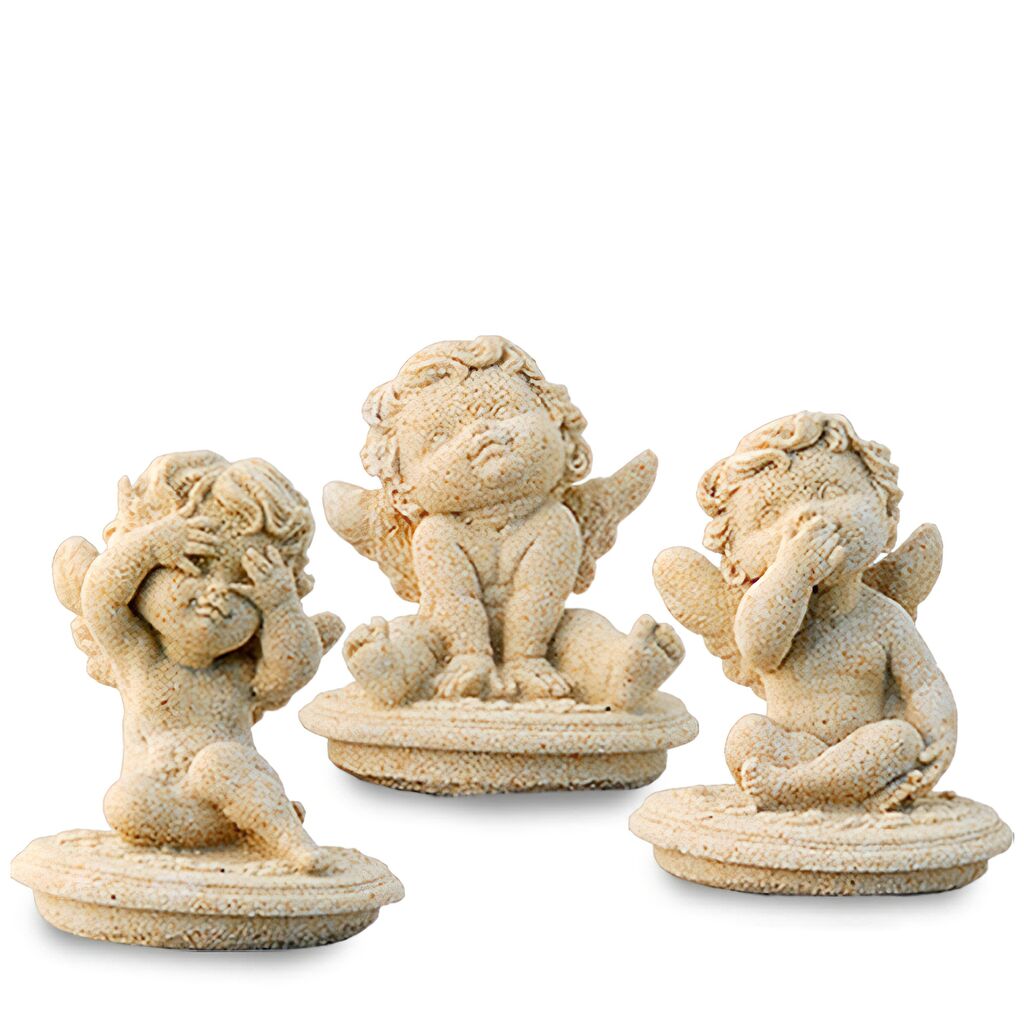  Kleine Schutzengel Figuren Aus Steinguss - Trio Angelo