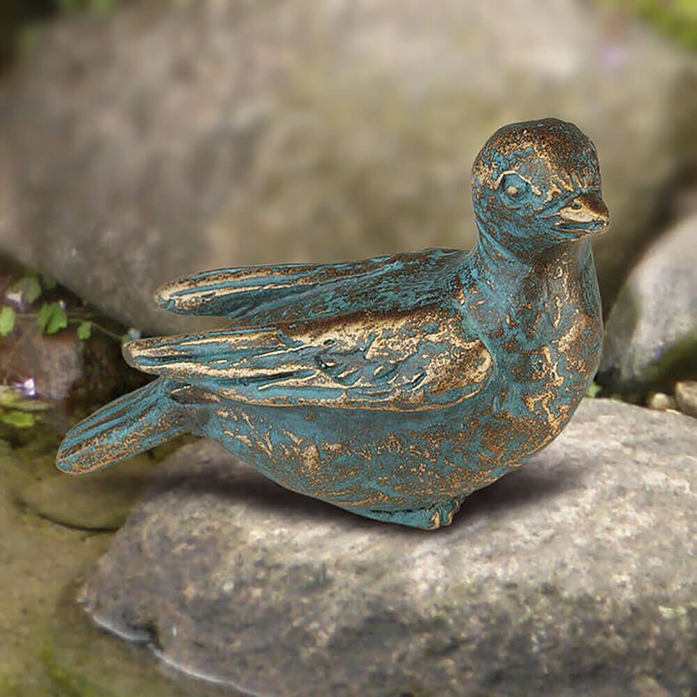  Kleine Vogelskulptur - Spatz Aus Bronze - Spatz Sitzend