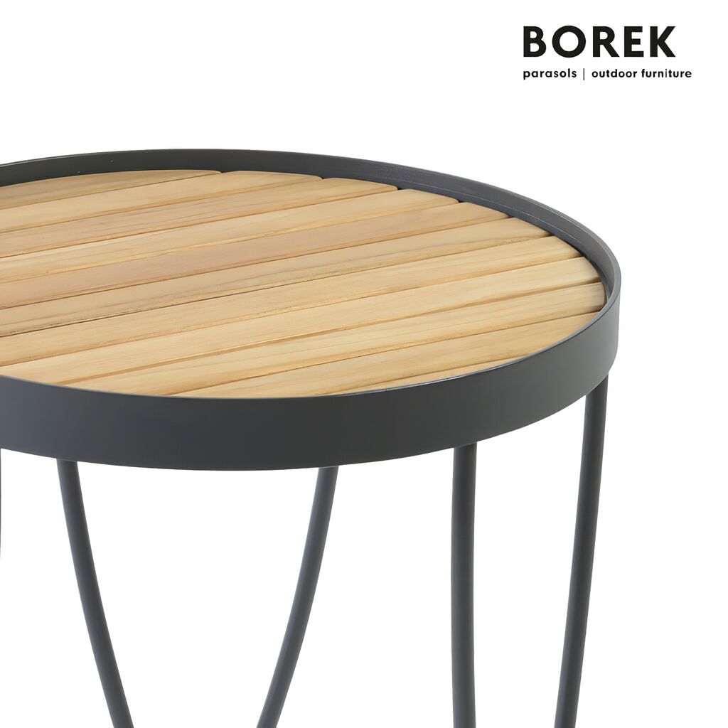  Kleiner Beistelltisch Für Den Garten - Borek - Edelstahl & Holz - Rund - Pesaro Beistelltisch