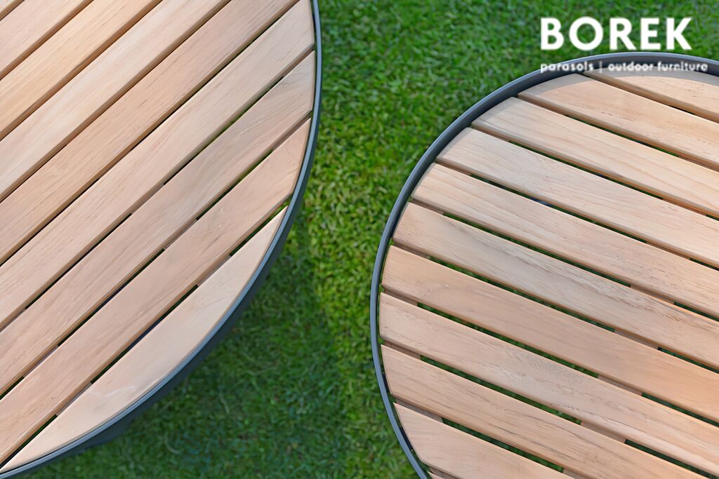  Kleiner Beistelltisch Für Den Garten - Borek - Edelstahl & Holz - Rund - Pesaro Beistelltisch