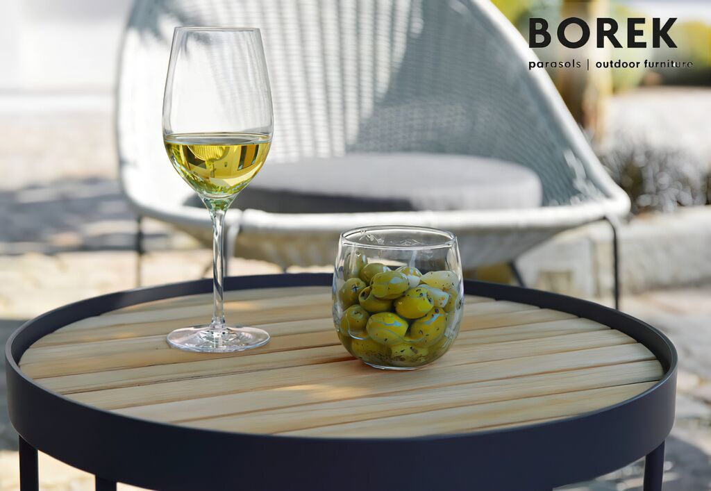  Kleiner Beistelltisch Für Den Garten - Borek - Edelstahl & Holz - Rund - Pesaro Beistelltisch