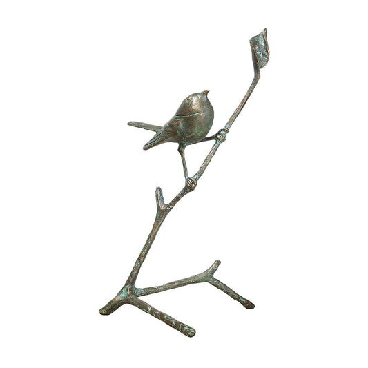  Kleiner Bronze Singvogel Auf Ast - Wetterfest - Zaunkönig