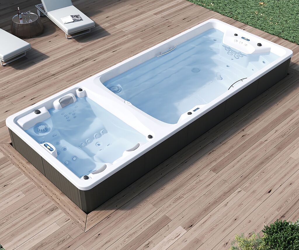  Kombination Aus XXL Whirlpool Und Schwimm Spa Für Den Garten - Astarte