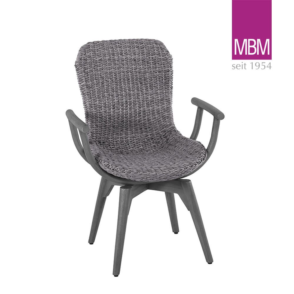  Komfortabeler Sessel Für Den Garten In Stone Grey Mit Armlehnen - MBM - Sessel Orlando
