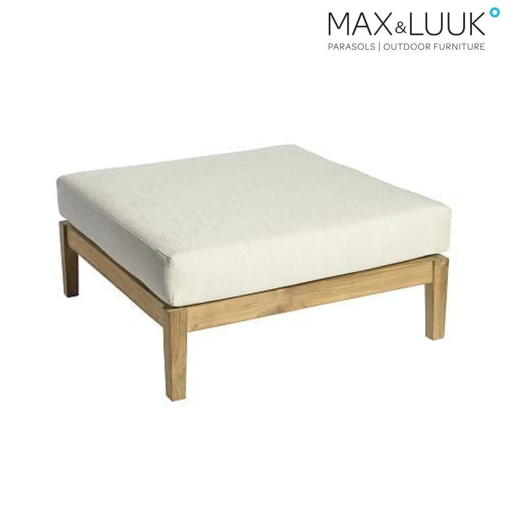  Komfortabler Loungehocker Mit Polster - Teakholz - Hocker Duke