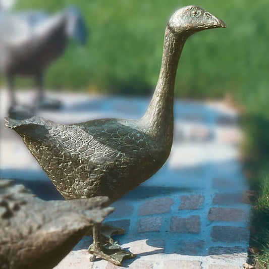  Künstlerfigur Gans Aus Bronze In Limitierter Edition - Gans Kopf Hochgereckt