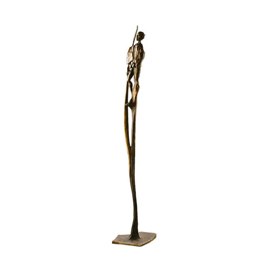  Kunstvolle Bronzestatue Mit Speer Vom Designer - Massai-Krieger