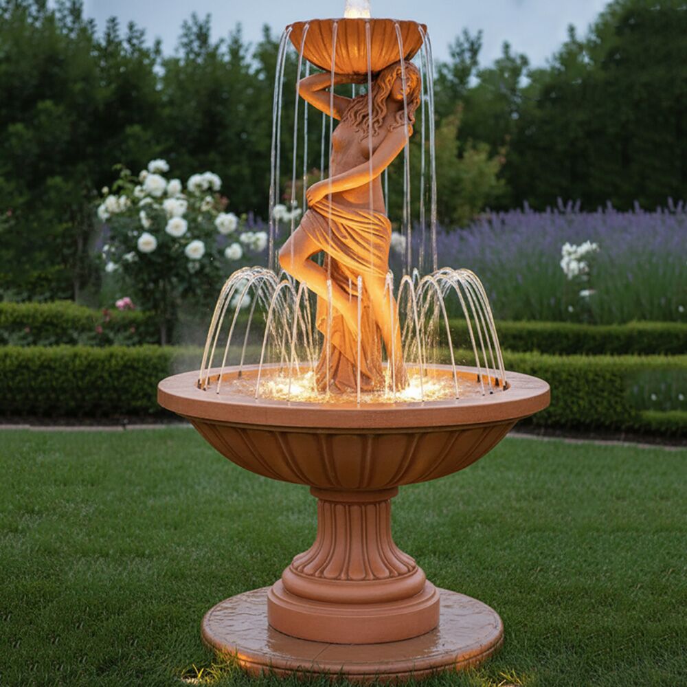  Kunstvoller Frauenakt Als Springbrunnen Figur Auf Fontäne - Emanuela