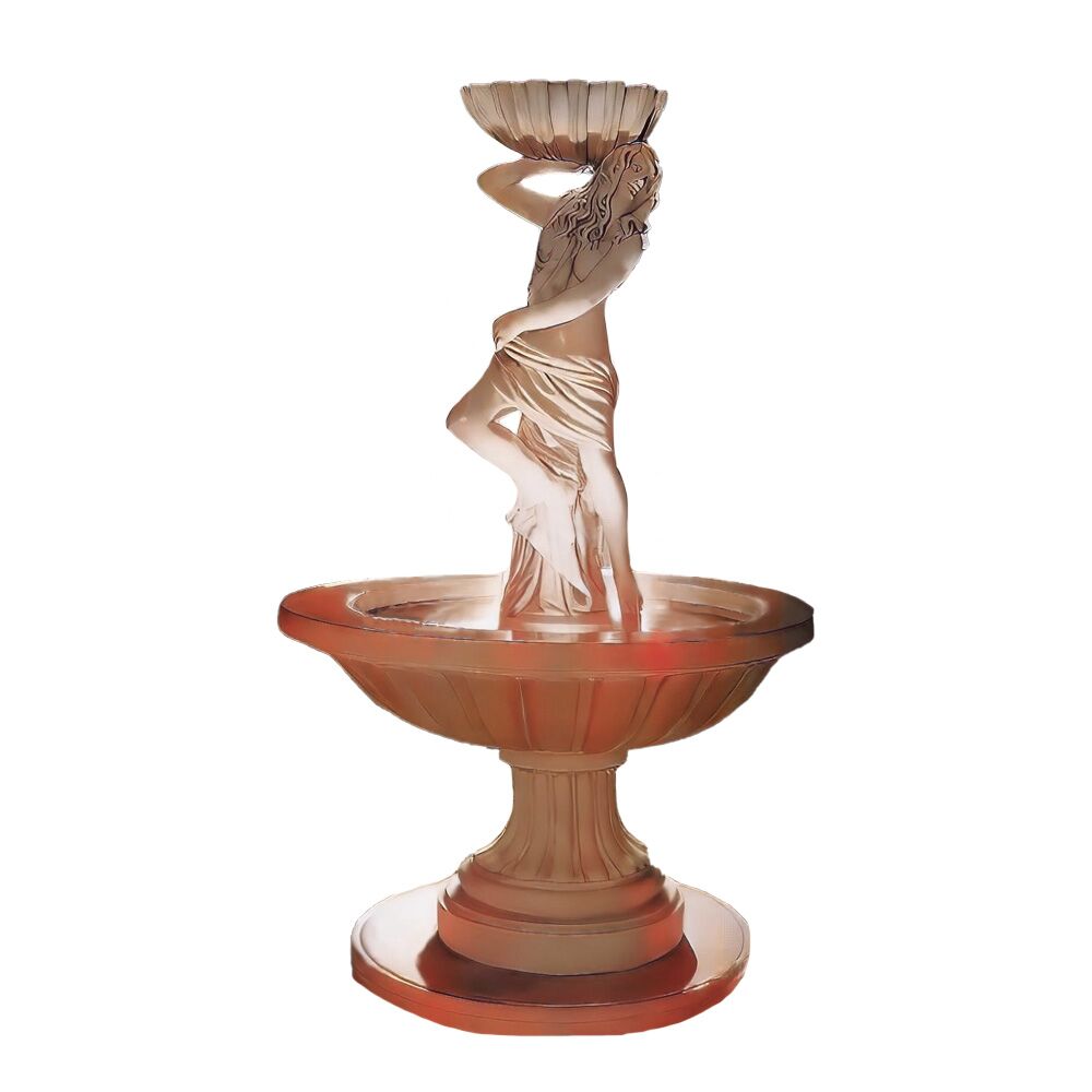  Kunstvoller Frauenakt Als Springbrunnen Figur Auf Fontäne - Emanuela