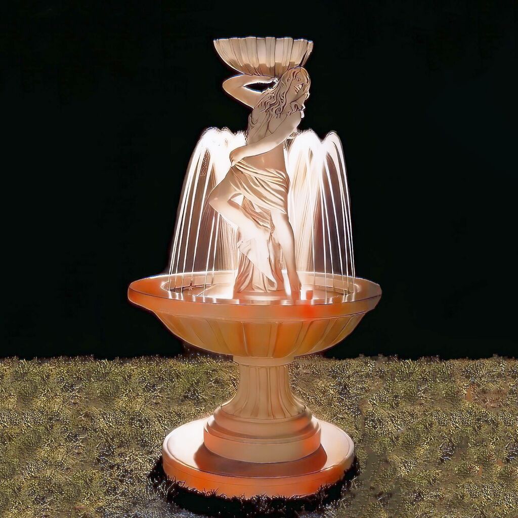  Kunstvoller Frauenakt Als Springbrunnen Figur Auf Fontäne - Emanuela