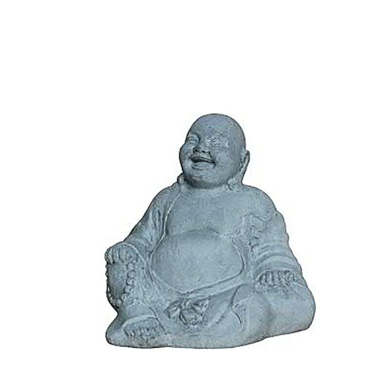 Lachender Buddha Aus Polystone - Zement Optik - Noli