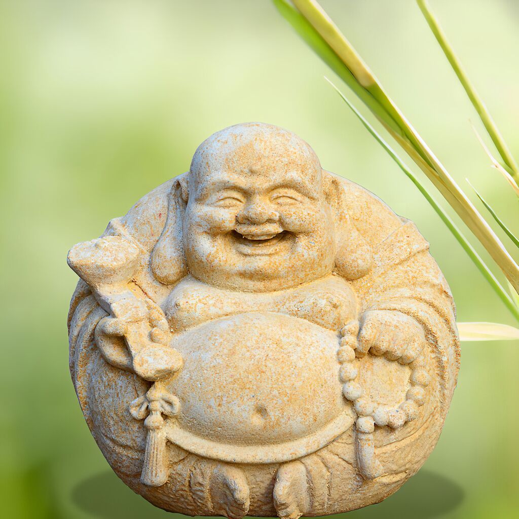  Lachender Buddha Figur Aus Stein - Samanta