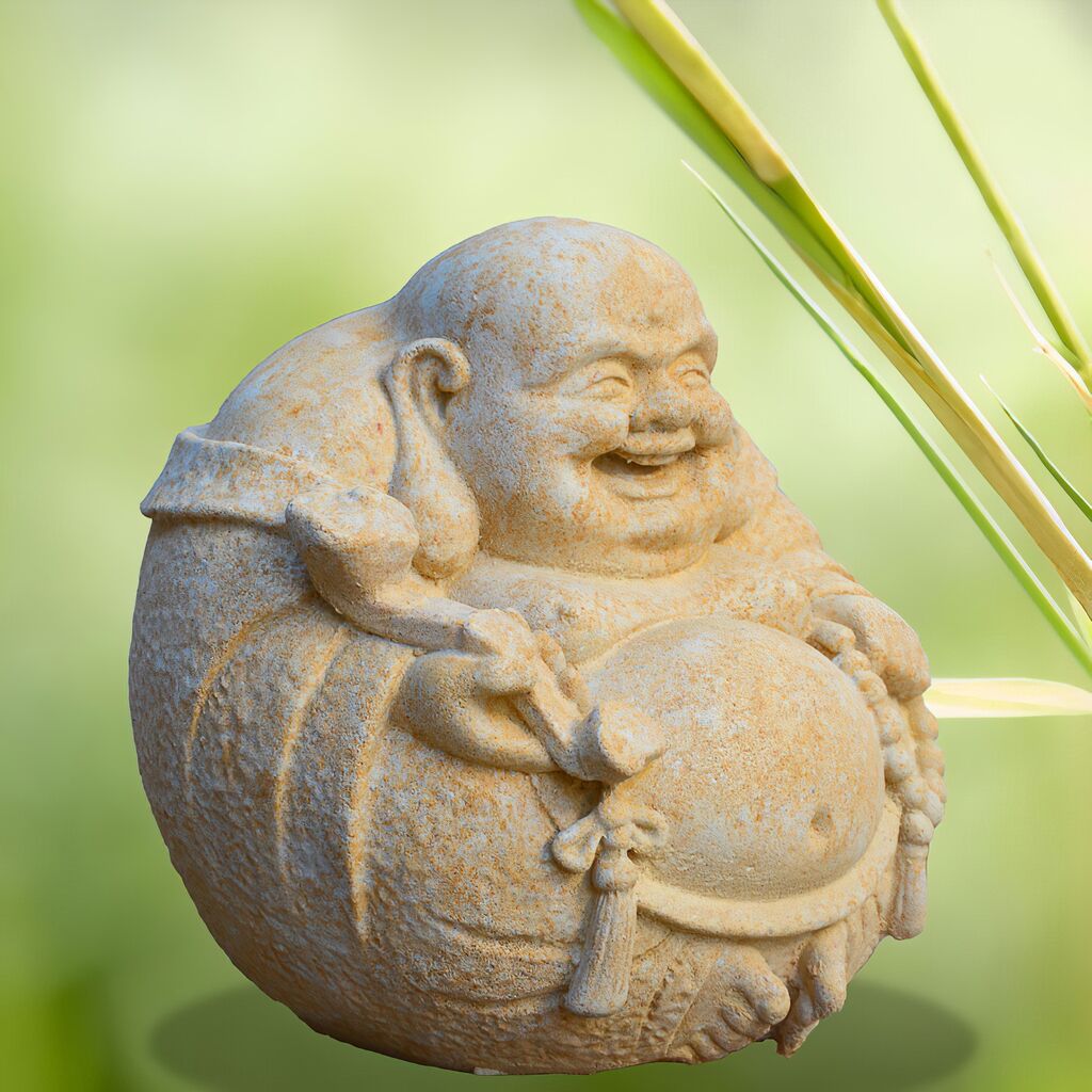  Lachender Buddha Figur Aus Stein - Samanta