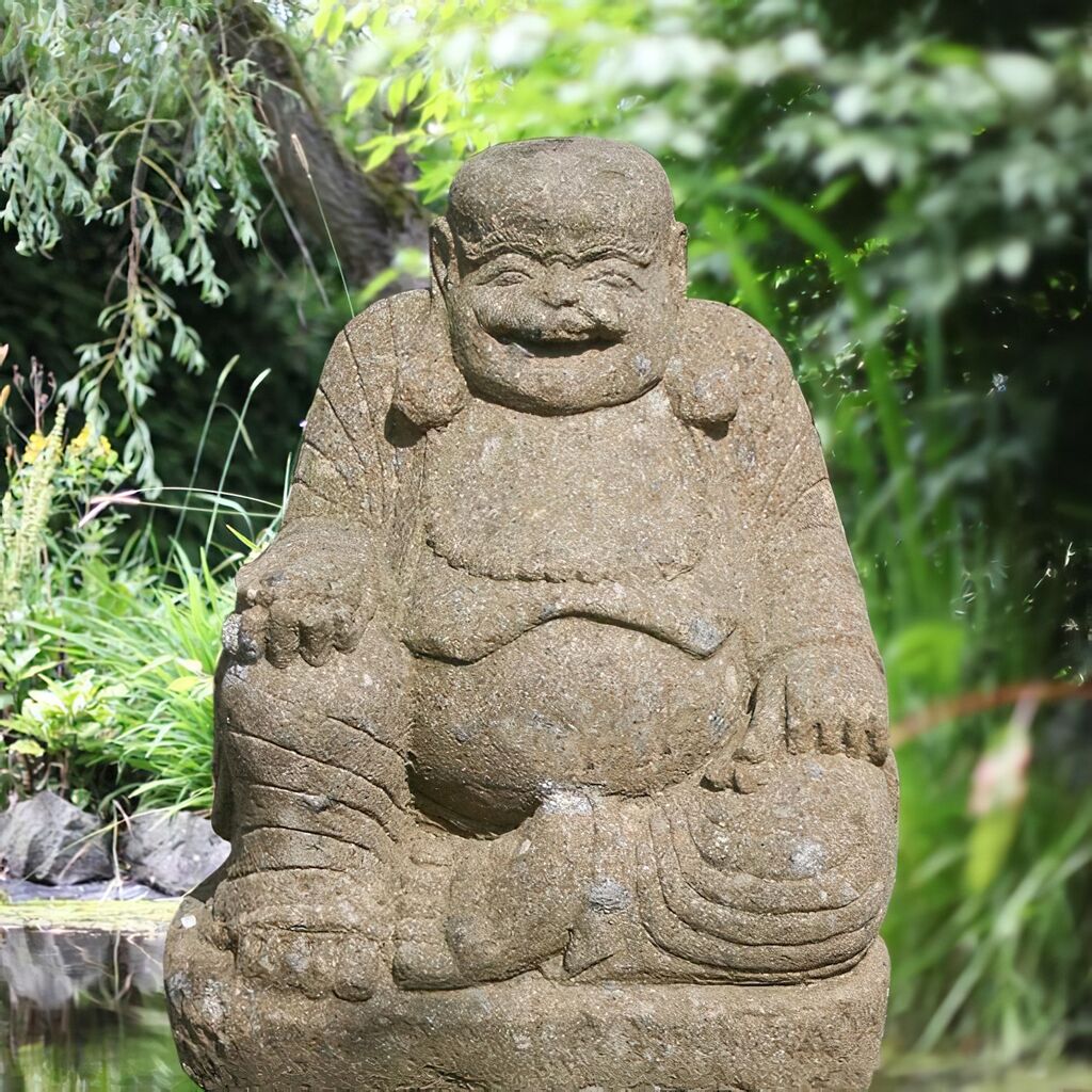  Lachender Buddha Kajjali Als Steinfigur Handbehauen