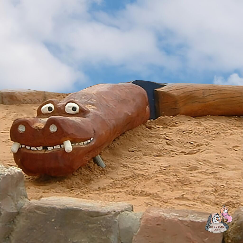  Lange Holzfigur Für Den Sandkasten Zum Balancieren Oder Sitzen - Ludwig Lindwurm