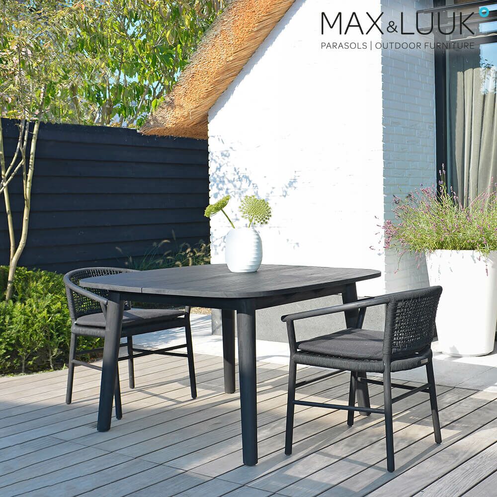  Langer Esstisch Für Den Garten Von Max & Luuk Aus Dunklen Teakholz - Lennon Tisch