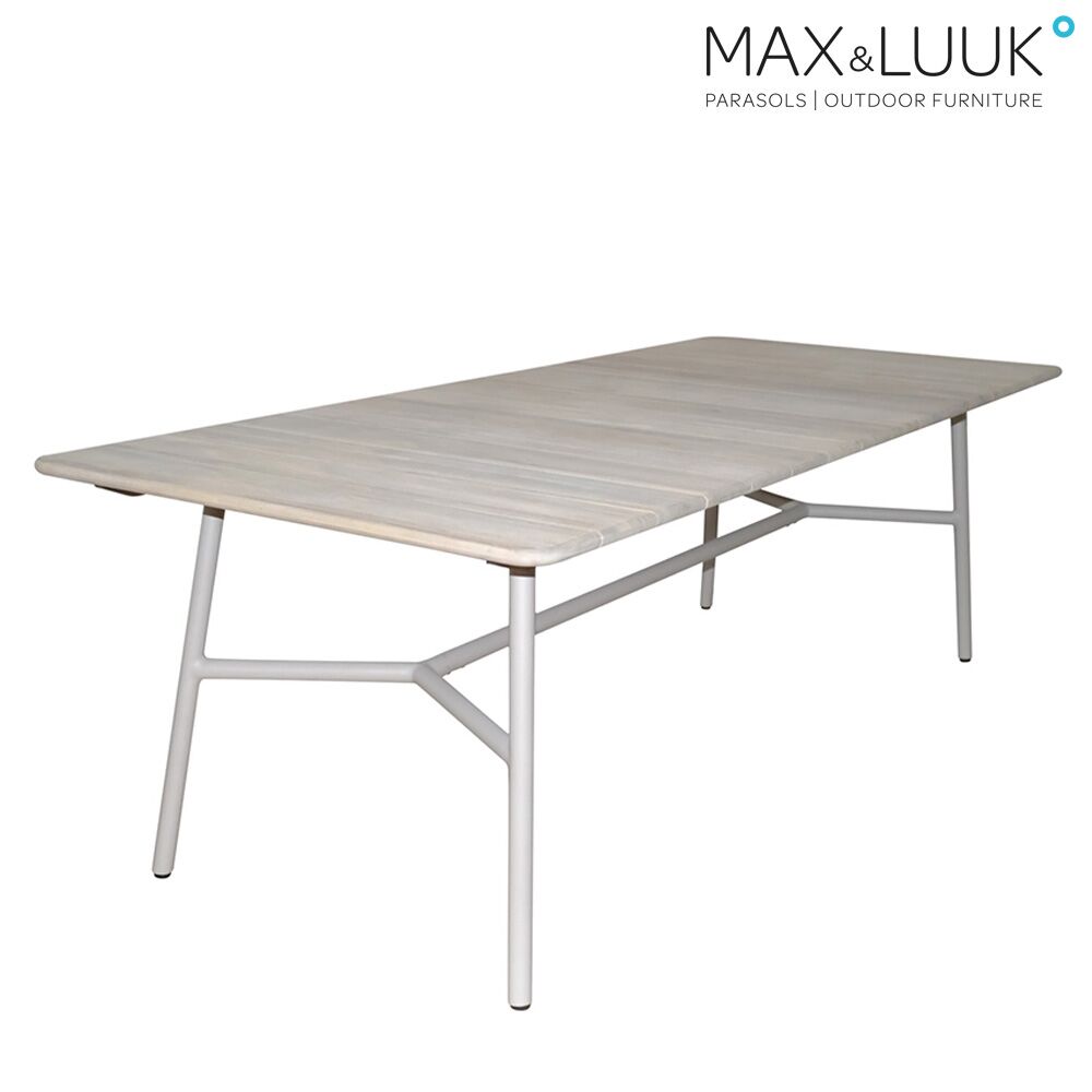  Langer Outdoor Esstisch Mit Platte Aus Teakholz Und Rahmen Aus Aluminium - Max & Luuk - Arda Esstisch