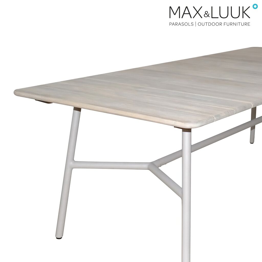  Langer Outdoor Esstisch Mit Platte Aus Teakholz Und Rahmen Aus Aluminium - Max & Luuk - Arda Esstisch