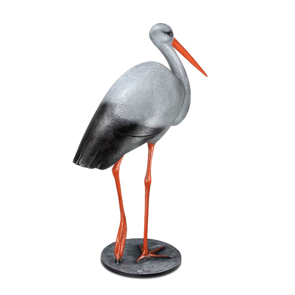  Lebensgroßer Storch Stehend Aus Bronze Mit Farbiger Patina - Limitiert - Storch