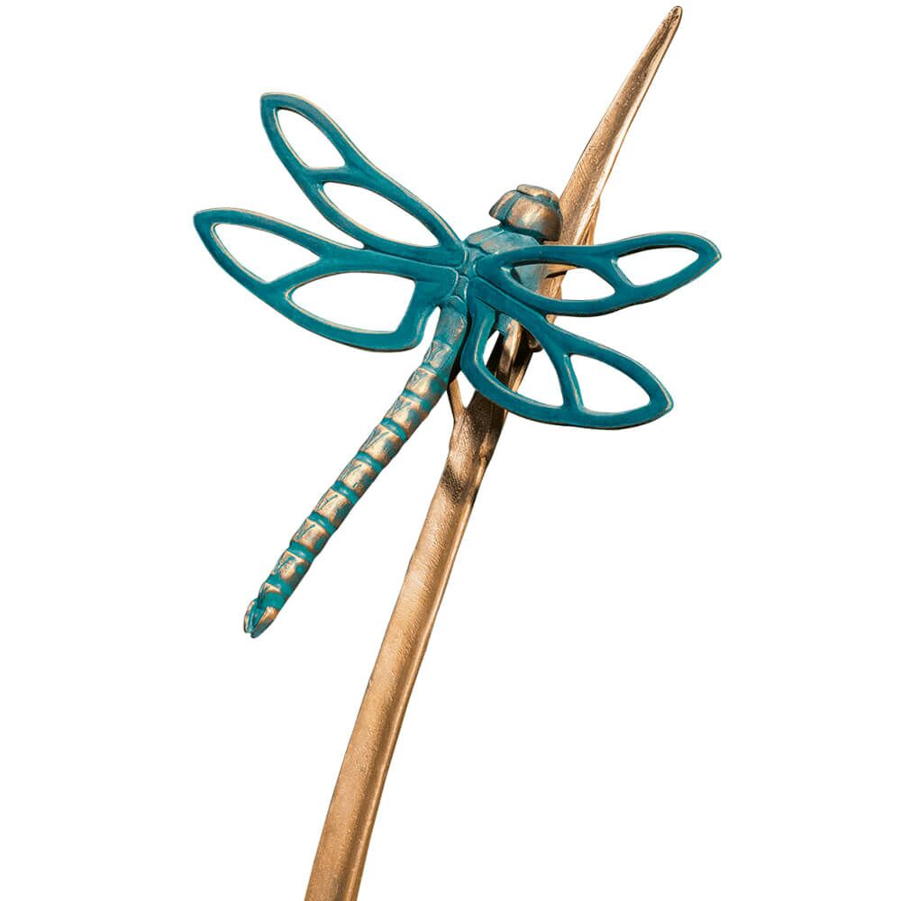  Libelle Auf Halm Sitzend Aus Bronze In Türkis - Libelle