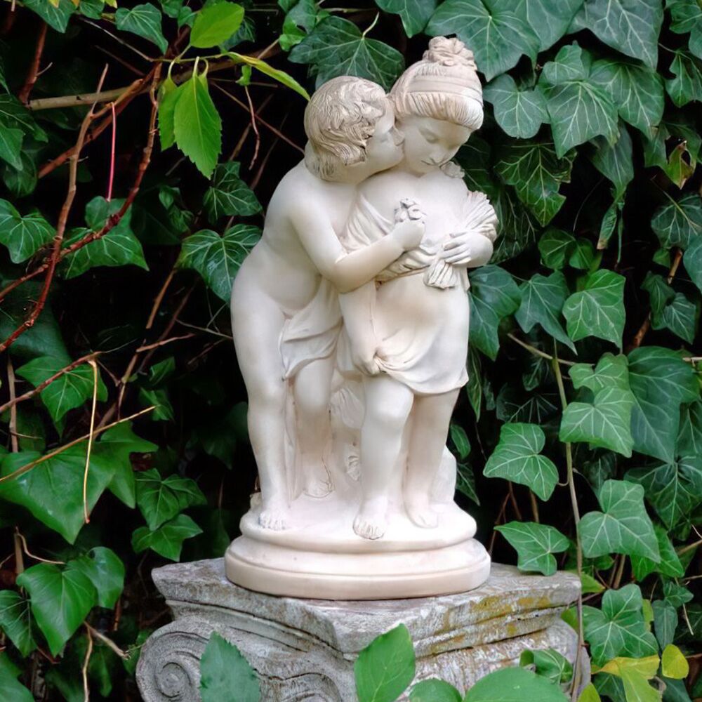  Liebendes Pärchen - Dekorative Gartenstatue Aus Steinguss - Claudio & Flavia