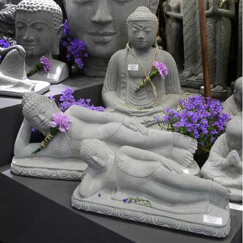  Liegende Buddha Steinfigur Aus Steinguss - Himbutari