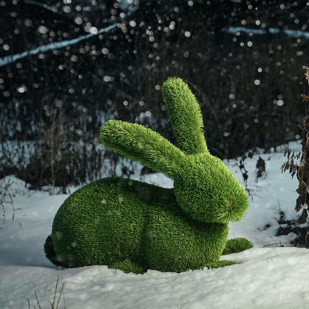  Liegender Hase Als Gartenfigur - Topiary - Kunststoff - Hilka