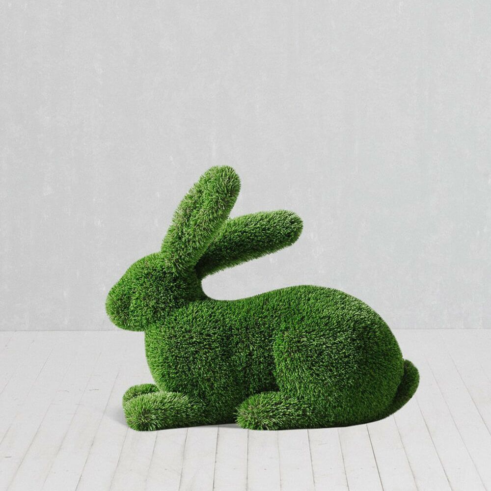  Liegender Hase Als Gartenfigur - Topiary - Kunststoff - Hilka