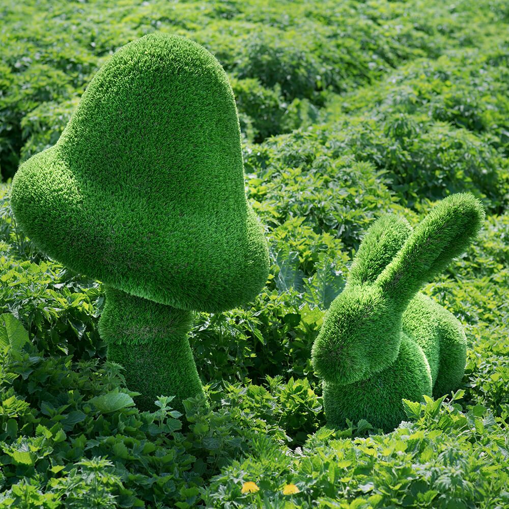  Liegender Hase Als Gartenfigur - Topiary - Kunststoff - Hilka