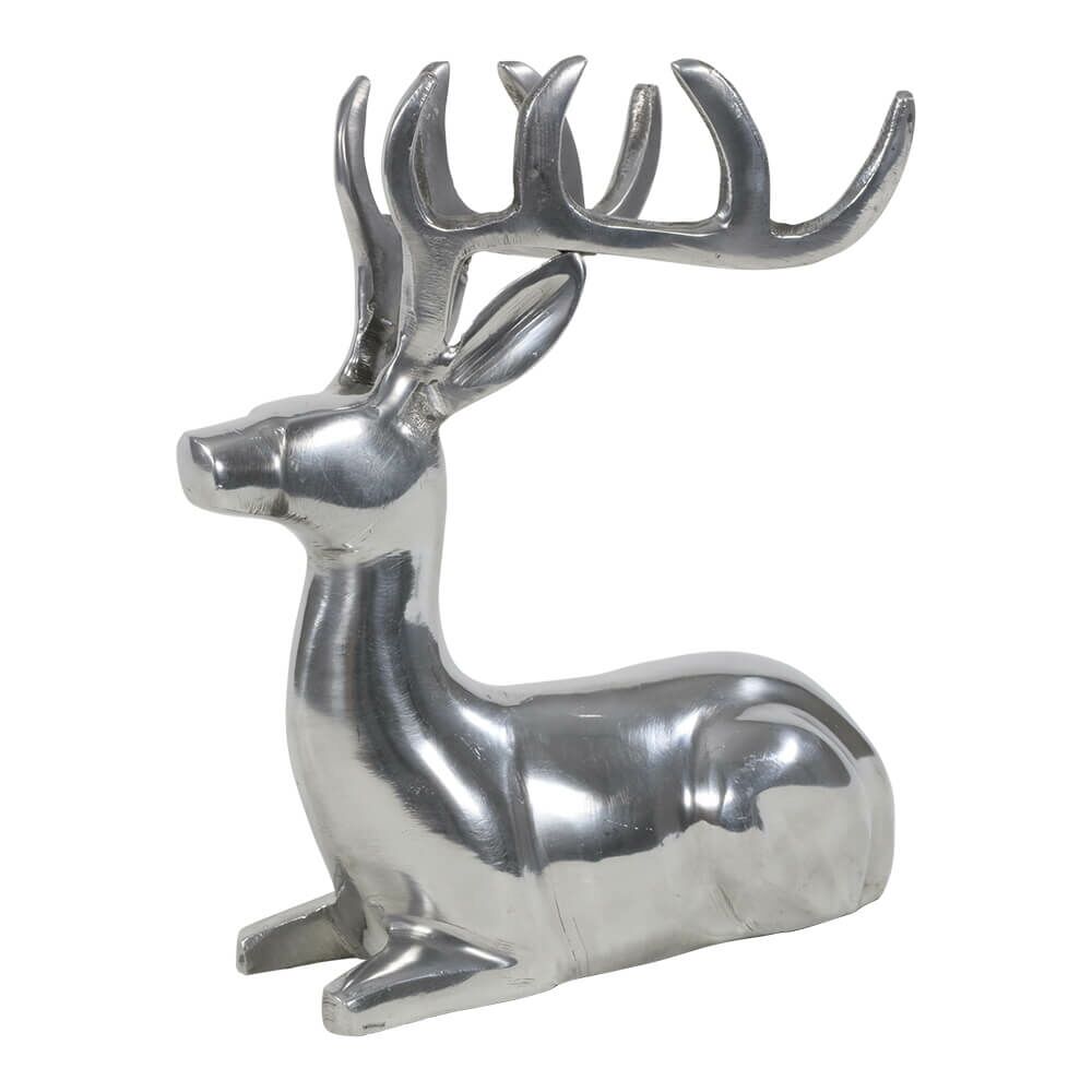  Liegender Hirsch Aus Aluminium - Silberfarben - Blixem
