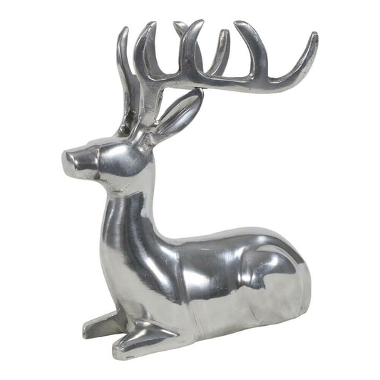  Liegender Hirsch Aus Aluminium - Silberfarben - Blixem