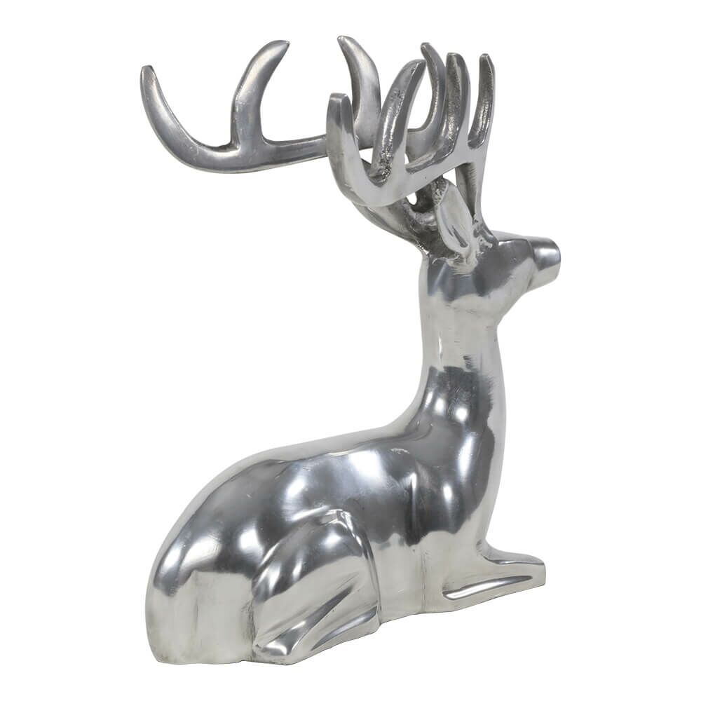  Liegender Hirsch Aus Aluminium - Silberfarben - Blixem