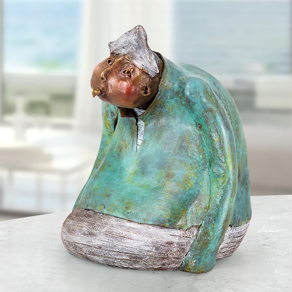  Limitierte Bronze Designerstatue - Bunte Seemannfigur - Seemann