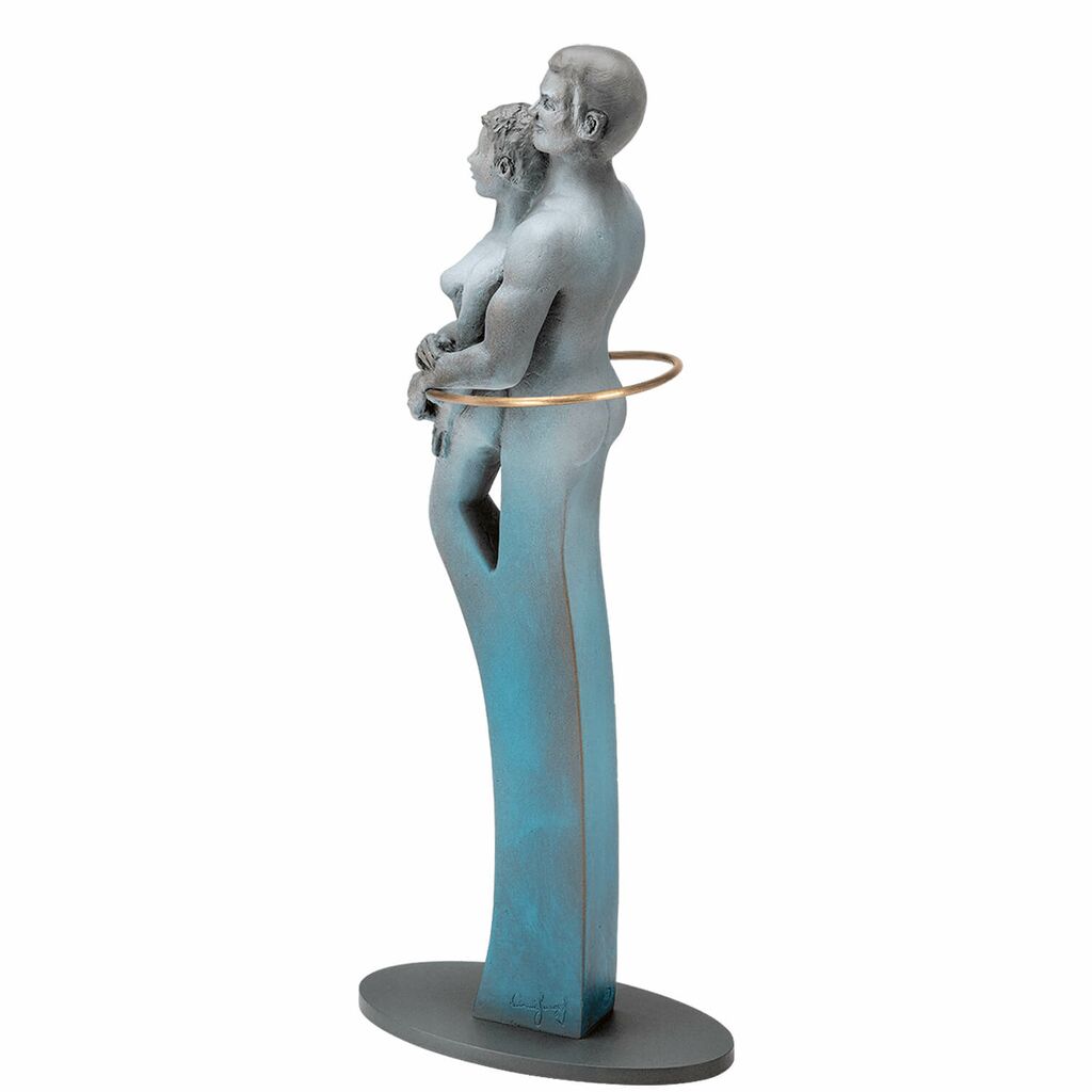  Limitierte Bronze Gartenskulptur - Mann Und Frau In Umarmung - Union