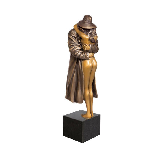  Limitierte Bronze Künstlerfigur Paar Mit Granitsockel - The Kiss