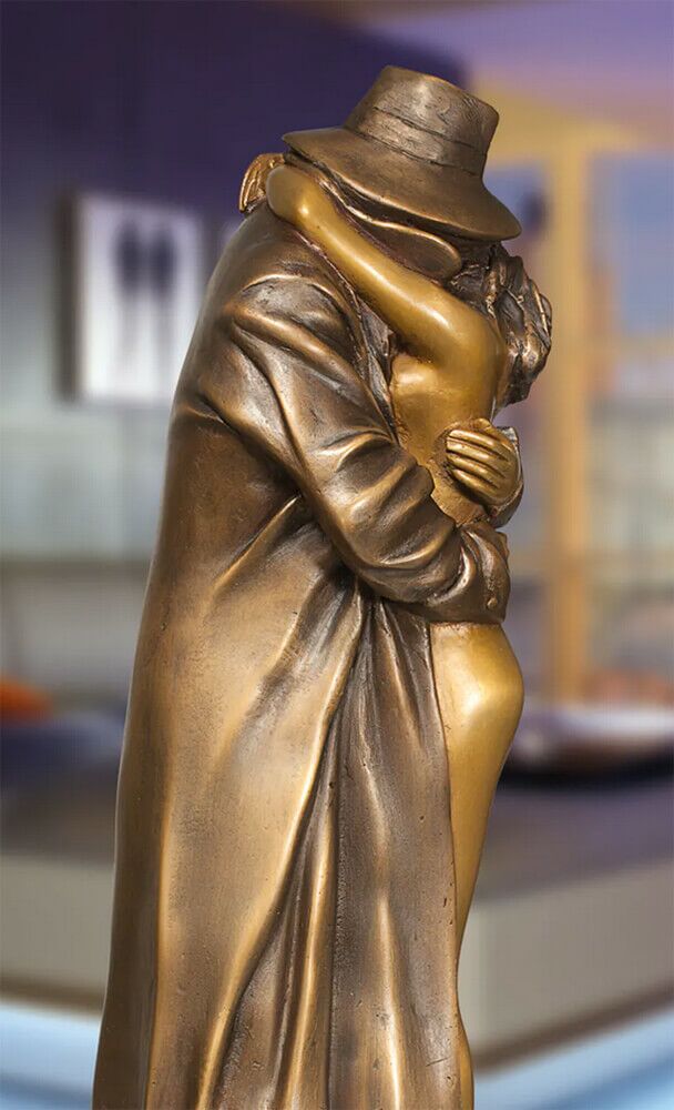  Limitierte Bronze Künstlerfigur Paar Mit Granitsockel - The Kiss