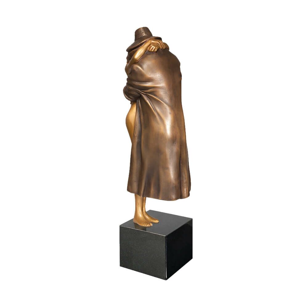  Limitierte Bronze Künstlerfigur Paar Mit Granitsockel - The Kiss