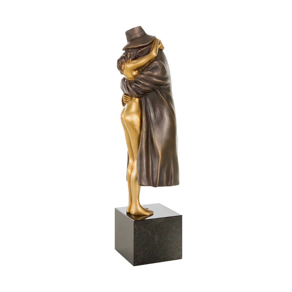  Limitierte Bronze Künstlerfigur Paar Mit Granitsockel - The Kiss