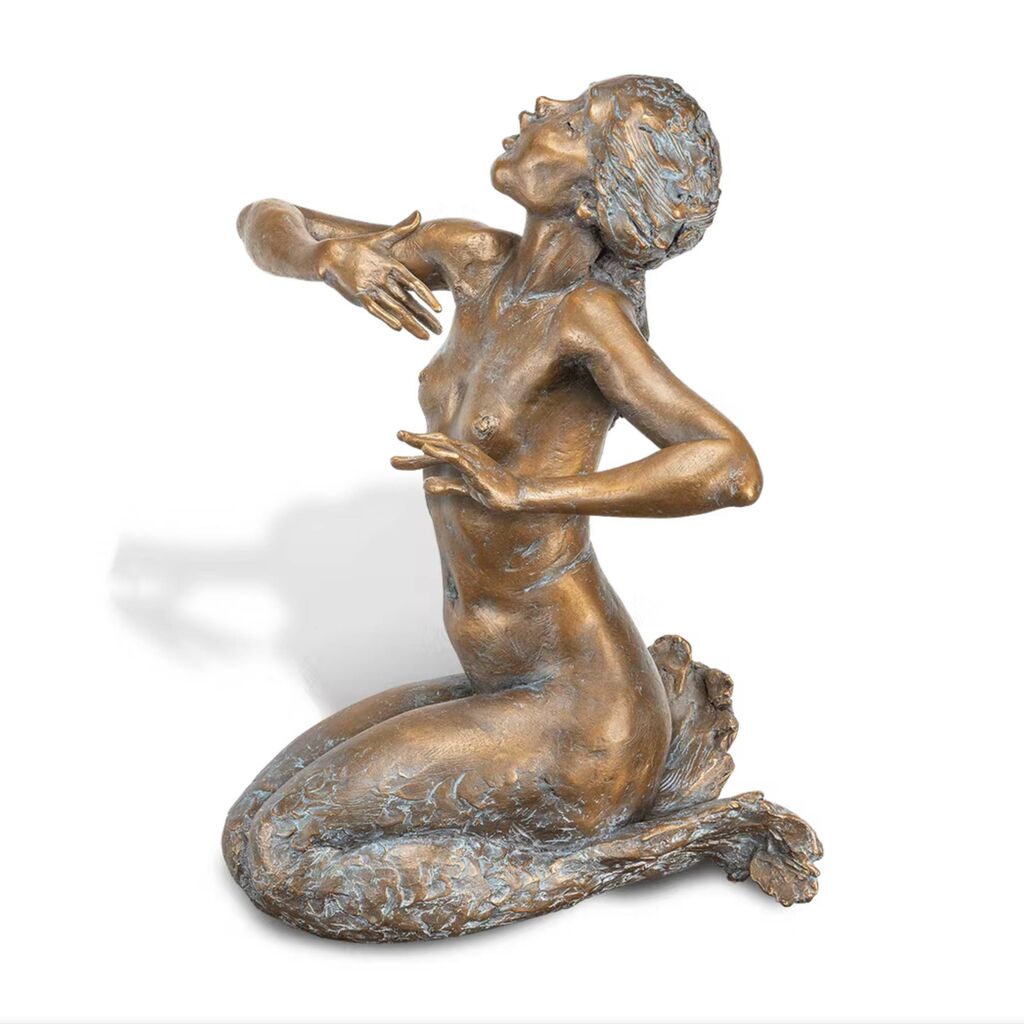  Limitierte Bronze Teichfigur - Singende Meerjungfrau - Parthenope