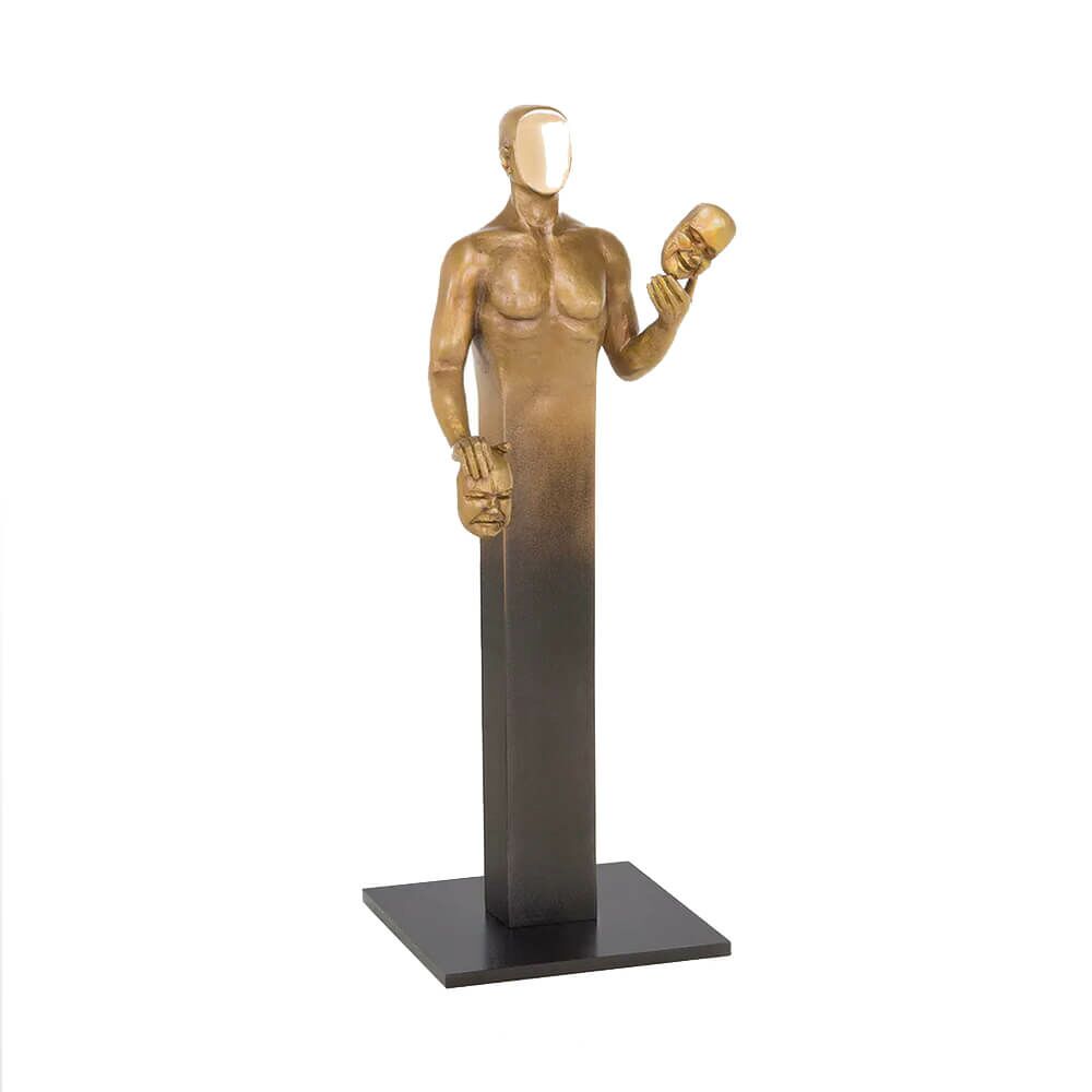  Limitierte Bronzebüste Mann Mit Vielen Gesichtern - Volte Face