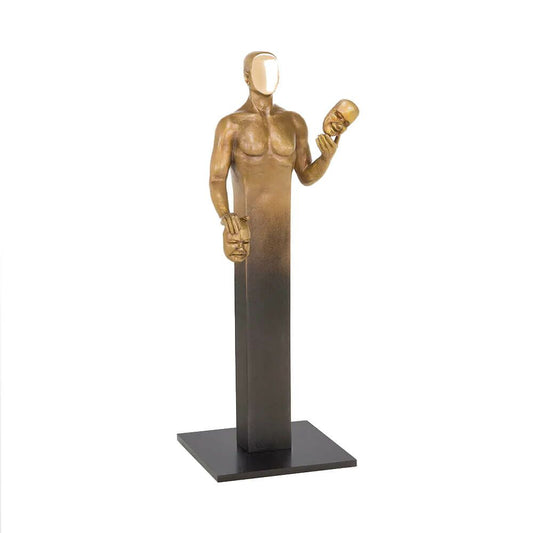  Limitierte Bronzebüste Mann Mit Vielen Gesichtern - Volte Face