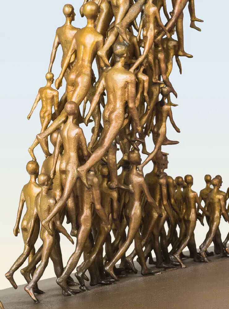  Limitierte Designerkollektion - Menschen Bronzeskulptur - Going